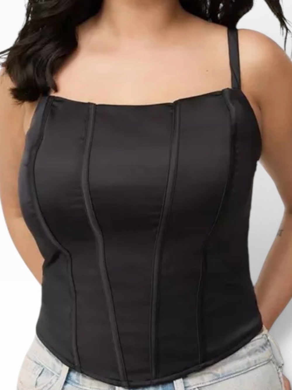 Torrid Black Knit Structured Crop Corset Tank Top 4X